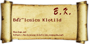 Bölcsics Klotild névjegykártya